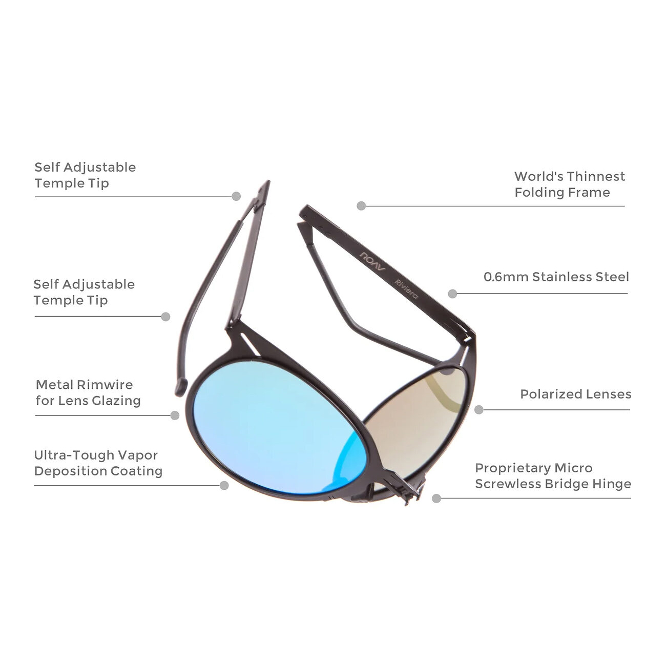 ROAV compacte opvouwbare zonnebril - premium kwaliteit