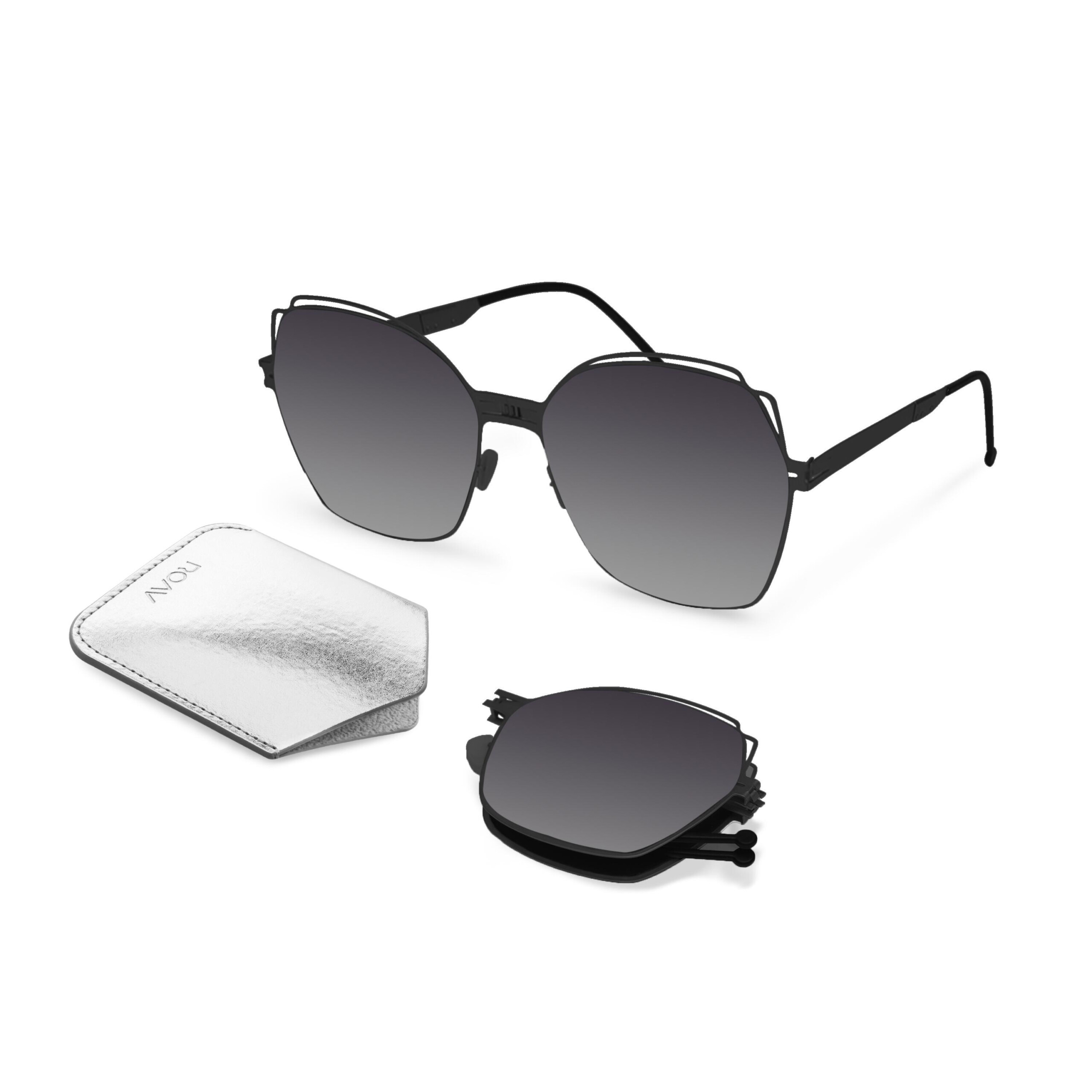 01_Monica matt black grey gradient ROAV Monica limited edition foldable sunglasses